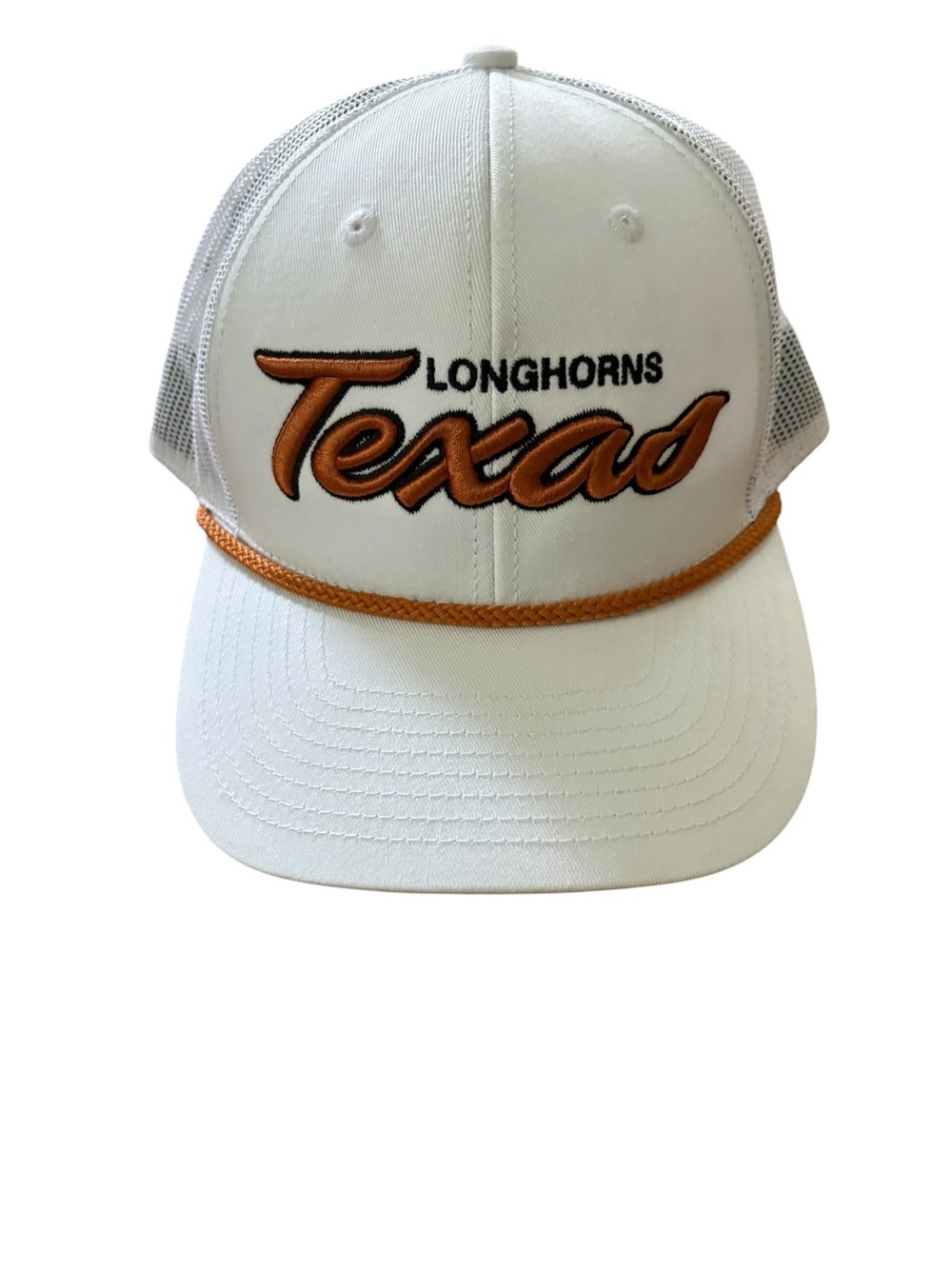 White & Orange Texas Rope-Trim Trucker Hat NWT
